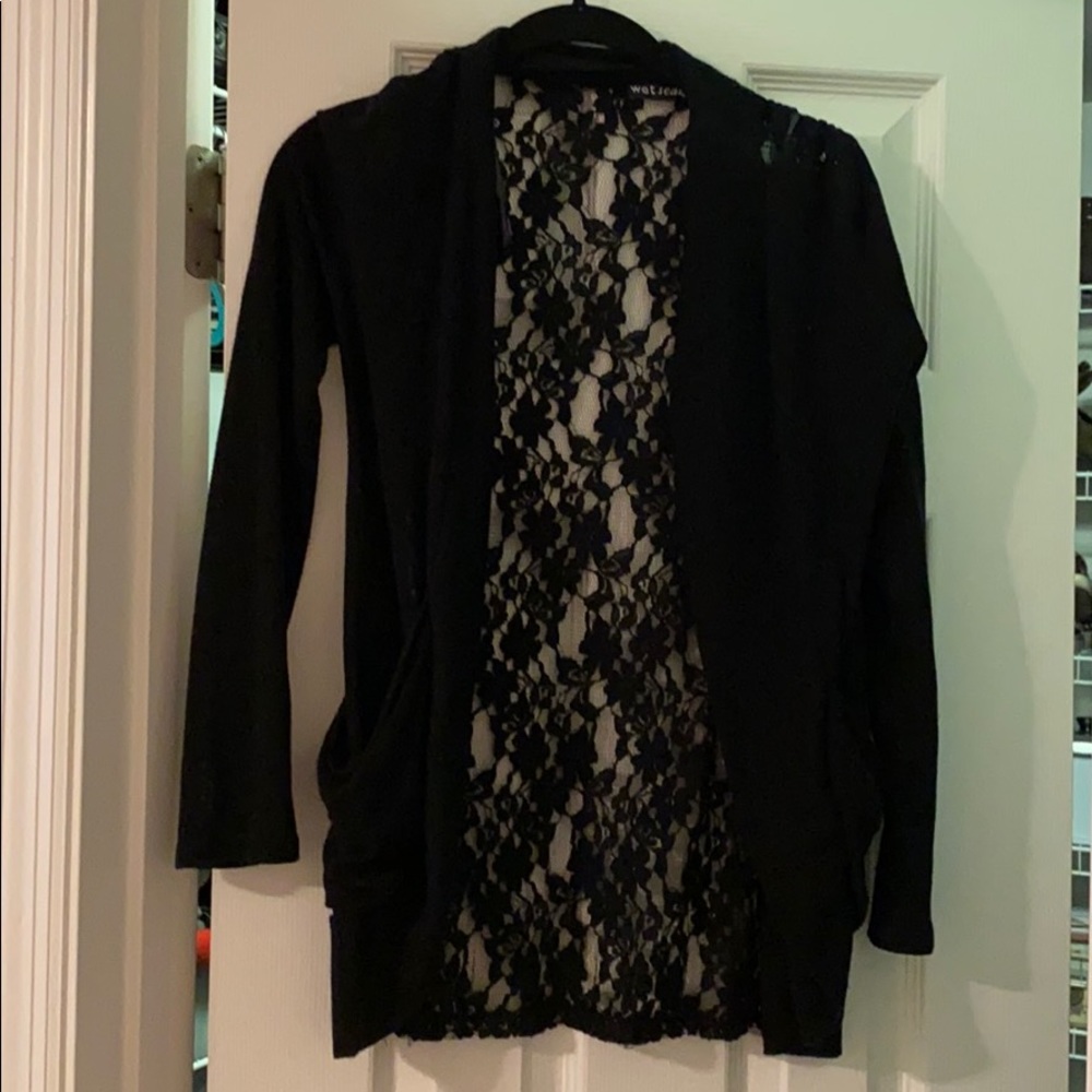 Lace back cardigan